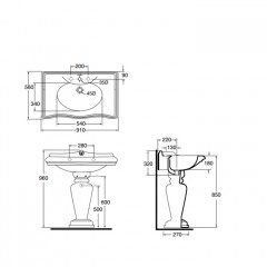 AZZURRA JUBILAEUM колонна для раковин 60/70/90/110см, цвет белый