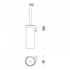 Colombo Link Туалетный ёрш, подвесной, DX, цвет: хром/матовое стекло