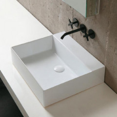 AZZURRA ELEGANCE Squared раковина подвесная/накладная 50х45см без отв. под смеситель , цвет белый