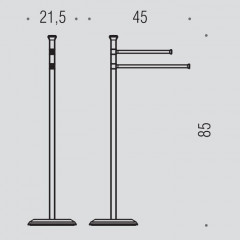 Colombo Portofino Стойка с полотенцедержателями 85см, напольная, цвет: хром