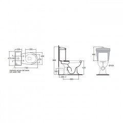 AZZURRA Механизм в комплекте с кнопкой двойного слива 3/6л.(подключение нижнее и боковое), цвет золото