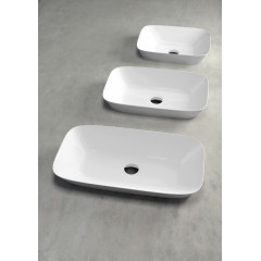 Azzurra PRUA Раковина накладная 50х40хh15см без отв. под смеситель, цвет белый