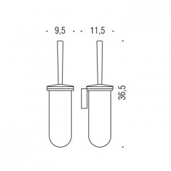Colombo Luna Туалетный ерш подвесной, цвет: хром/матовое стекло