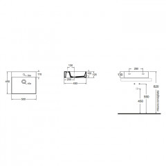 AZZURRA ELEGANCE Squared раковина подвесная/накладная 50х45см с 1 отв. под смеситель , цвет белый