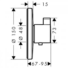 Hansgrohe Ecostat Смеситель для душа, встраиваемый, термостат, внешняя часть, цвет: хром