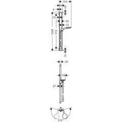 Axor Citterio E, Душевой набор c ручным душем Raindance Select S 120 3jet, цвет: хром