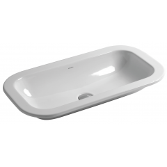 AZZURRA GLAZE Раковина встраиваемая на столешн. без отв. под смеситель 69x38см, цвет белый