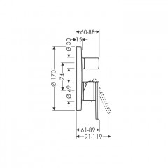 Axor Citterio Смеситель для ванны, встраиваемый, цвет: хром