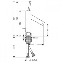 Axor Starck Cмеситель для раковины, 1 отв., с донным клапаном, цвет: хром