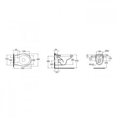 AZZURRA JUBILAEUM унитаз подвесной 55*40см, с креплением KIT2000CF, цвет белый