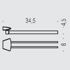 Colombo Land Полотенцедержатель двойной 34.5см, цвет: хром