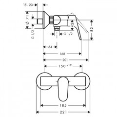 Hansgrohe Focus Настенный смеситель для душа, цвет: хром
