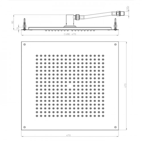 BOSSINI DREAM-CUBE Верхний душ 470 x 470 mm, цвет: хром