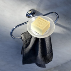 Bertocci Scacco Полотенцедержатель кольцо с держателем мыльницы, подвесной, цвет: хром