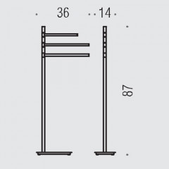 Colombo Square Стойка h87 см, цвет: хром