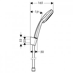 Hansgrohe Croma 100 Vario Душевой набор, с душевой лейки Croma 100 Vario, держателем лейки Porter’S, шланг Isiflex 125 см, цвет: хром