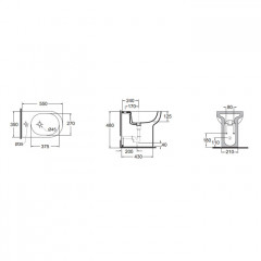 AZZURRA NUVOLA Биде напольное 55х35x48h см c 1отв, с креплением VFV, цвет белый