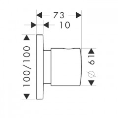 Axor Citterio M Встраиваемый запорный вентиль Trio/Quattro , , внешняя часть, цвет: хром