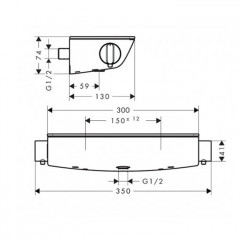 Hansgrohe Ecostat Select Термостат для душа, на 1 источник, настенный монтаж, цвет: белый/хром