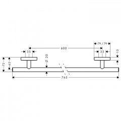 Hansgrohe PuraVida Полотецедержатель 30см, Цвет: хром