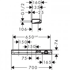 Hansgrohe ShowerTabletSelect 700 Смеситель для ванны, термостатический, 2 источника, цвет: хром/белый