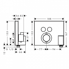 Hansgrohe ShowerSelect, Смеситель для душа, встраиваемый, внешняя часть, Цвет: хром