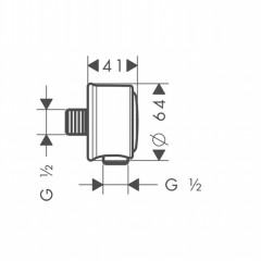 Axor Montreux Шланговое подсоединение (для смесителя скрытого монтажа), цвет: хром
