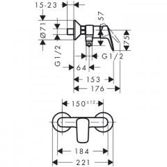 Hansgrohe Logis, Смеситель для душа, Цвет: хром