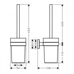 Hansgrohe Logis Universal Туалетный ершик подвесной, цвет: хром/белый