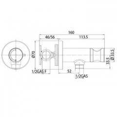 Bossini Paloma Brass Комплект гигиенический: прогрессивный смеситель,лейка с клапаном подачи воды, шланг из латуни дв. фальцевания 1250 мм, золото