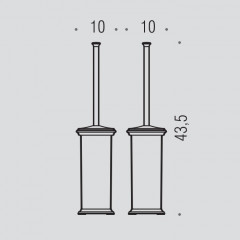 Colombo Portofino Туалетный ерш, напольный, цвет: хром/матовое стекло