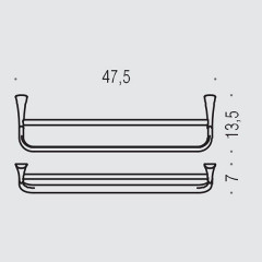 Colombo Land Полотенцедержатель двойной 47.5см, цвет: хром