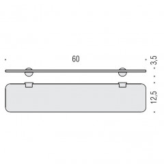 Colombo Plus Полка стеклянная, 60см, цвет: хром
