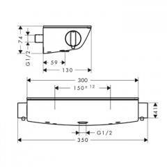Hansgrohe Ecostat Select Термостат для душа, на 1 источник, настенный монтаж, цвет: хром
