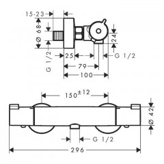 Hansgrohe Ecostat 1001 Термостат настенный для душа, на 1 источника, цвет: хром