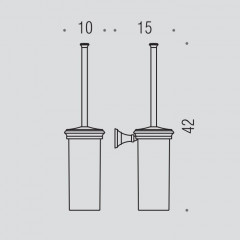 Colombo Portofino Туалетный ерш, подвесной, цвет: хром/матовое стекло