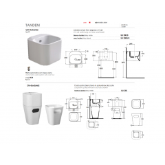 AZZURRA TANDEM Раковина подвесная 44х43см без отв. под смеситель, белая