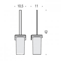 Colombo Forever Туалетный ерш, подвесной, цвет: хром/матовое стекло