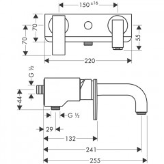 Axor Citterio Смеситель для душа, термостат, встраиваемый, на 2 источника, цвет: хром