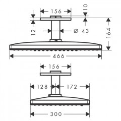 Hansgrohe Rainmaker Select 460 Верхний душ 46х30см, настенный, цвет: хром