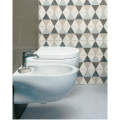 AZZURRA NUVOLA Mini Биде подвесное 46х35см c 1 отв., цвет белый, с креплением KIT2000CF