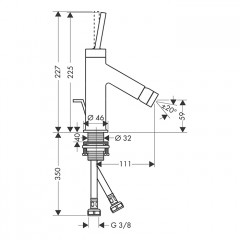 Axor Starck Смеситель для биде, на 1 отв., с донным клапаном, цвет: хром