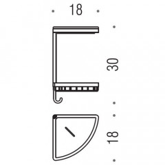 Colombo Angolari Двойная угловая полочка, цвет: хром/белый