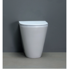 AZZURRA FORMA Унитаз приставной безободковый 54х37х42см слив универсальный, смыв от 3л воды, Easy Clean, с креплением, цвет белый