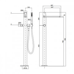 ANTONIO LUPI INDIGO Встраиваемая часть для однорычажного напольного смесителя