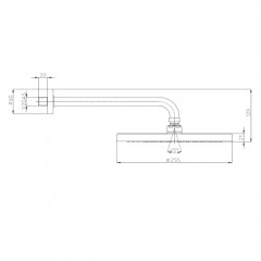 BOSSINI ELIOS Верхний душ250 мм., с настенным держателем 300 мм., цвет хром