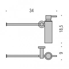 Colombo Plus Полотенцедержатель с дозатором для жидкого мыла, подвесной, цвет: хром