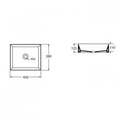 AZZURRA ELEGANCE Squared раковина подвесная/накладная 45х38х15 см без отв. под смеситель , цвет белый