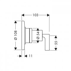 Axor Citterio Встраиваемый запорный вентиль, переключателем потоков на 3-4источника, цвет: хром