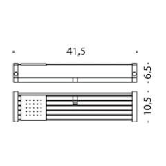 Colombo Time Полка 41.5см металлическая с 3 крючками, цвет: хром